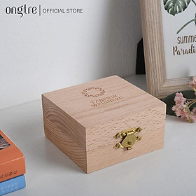 Hộp đựng trang sức ONGTRE hình vuông, hình chữ nhật mini bằng gỗ tiện ích