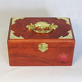 hộp để con dấu, đựng trang sức / nữ trang, bằng gỗ, mini có khóa số hàng cao cấp