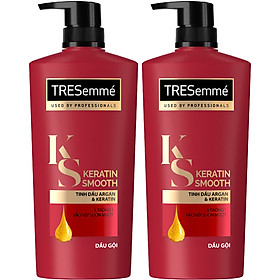 Combo 2 Dầu Gội Tresemmé Keratin Smooth Tinh Dầu Argan Và Keratin Vào Nếp Suôn Mượt 640Gr