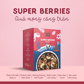 Ngũ Cốc Yến Mạch Nguyên Hạt Vị Quả Mọng 400G Không Đường Tinh Luyện - SUPER BERRIES GRANOLA HAPPI OHA - Ăn Kiêng/Ăn Sáng (Có Quả Khô)