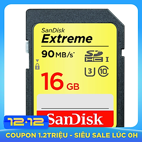Thẻ Nhớ SDHC Extreme SanDisk 16GB 90MB/s - Hàng chính hãng