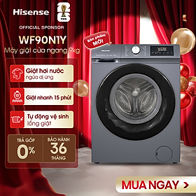 |SP MỚI| Máy giặt Hisense Inverter 9kg WF90N1Y Giặt Hơi Nước Diệt Khuẩn, Lắp Đặt Toàn Quốc - HÀNG CHÍNH HÃNG