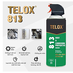 Thùng 24 chai Dầu bôi trơn chống gỉ sét kim loại Telox 813 450ml hàng