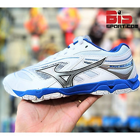 Hình ảnh Giày Bóng Bàn Mizuno Wave Medal 6 - Màu Trắng Xanh - Da Mềm Mang Xui Êm