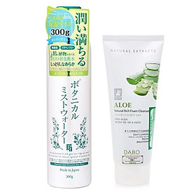 Combo 1 xịt khoáng dưỡng da Platinum Nhật bản ( 300g) VỎ XANH + 1 Sữa rửa mặt dabo (60ml) Hương ngẫu nhiên