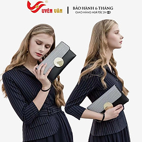 Ví dài nữ cầm tay dự tiệc bóp ví clutch da nữ thời trang cao cấp ánh kim