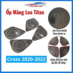 Bộ ốp màng loa vân Titan cho xe Corolla Cross 2020-2021-2022 chống xước trang trí nội thất ô tô