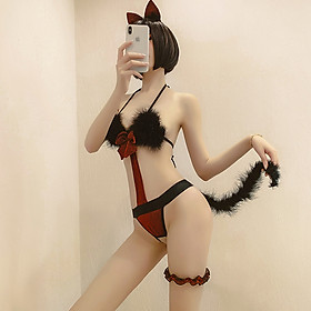 Set ngủ Cosplay sexy lông đính đá