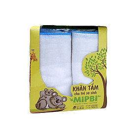 Hộp 2 khăn xô tắm Mipbi cotton cao cấp HM02 4 lớp/6 lớp kích thước 75x85cm