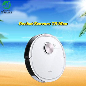 Robot hút bụi lau nhà Ecovacs Deebot T8 Max - hàng nhập khẩu chính hãng full VAT, bảo hành chính hãng 24 tháng bởi Vietnam Robotics, lực hút 1500Pa, thời gian hoạt động 3 giờ liên tục