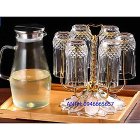 Mua Giá úp ly cốc Inox mạ vàng đế thủy tinh trắng