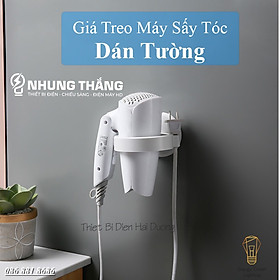 Giá Treo Máy Sấy Tóc Dán Tường, Kệ để Máy Sấy Tóc Dán Tường, Miếng Dán Siêu Dính - Không Cần Khoan Tường - Màu Random - Có Video