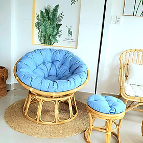 Mua Ghế thư giãn papasan mây tư nhiên ( nệm vải bố cao cấp xanh nhạt)