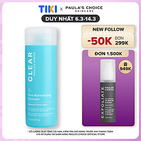 Sữa rửa mặt trị mụn và se khít lỗ chân lông Paula’s Choice Clear Pore Normalizing Cleanser 177 ml