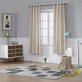Mua Rèm cửa trang trí vải bố linen đẹp - họa tiết cành lá hoa nhí R-G03