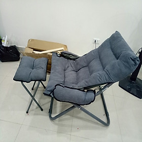 Ghế sofa lười kèm đôn - Ghế lười salon tặng kèm ghế đôn - Giao hàng màu sắc ngẫu nhiên