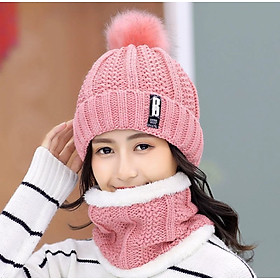 Mũ nón len nữ thu đông tặng kèm khăn cổ y hình thời trang Korea dona23132001