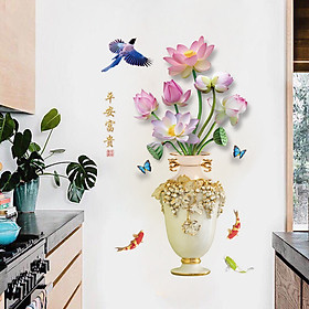 Mua Decal dán tường bình hoa sen SK9328