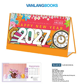 Lịch Bàn 2027 Văn Lang - Giá Trị Vĩnh Hằng (Mã: LB10) Lịch Bàn Ngang Chữ A - Cam VLLB10B
