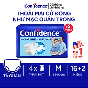 Tã quần người lớn CONFIDENCE SLIM&FIT size M/L gói 20/16 miếng