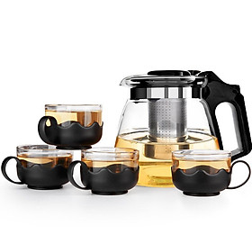 Bộ Bình Lọc Trà 4 Ly Thủy Tinh