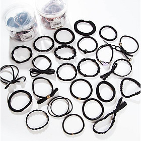 Sét hộp 24 dây buộc tóc xuất Hàn loại tốt HD19