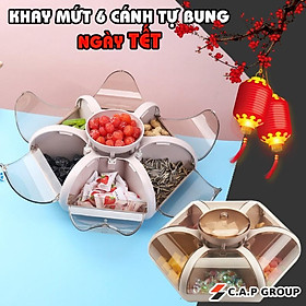 Mua Khay đựng mứt tết bánh kẹo đồ ăn 6 cánh hoa sen tự bung thông minh  sang chảnh - Hộp đựng mứt tết 2021