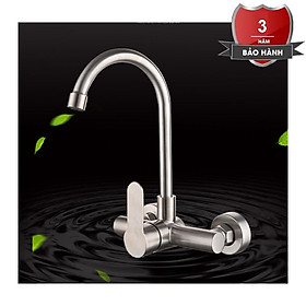 Mua Vòi rửa chén bát nóng lạnh gắn tường chất liệu inox 304 nguyên khối