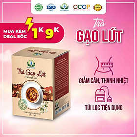 Trà Gạo Lứt Túi Lọc Hộp 30 gói Mix Hoa Nhài, Cỏ Ngọt, Kỳ Tử, Táo Đỏ, Đậu Đen, Đậu Đỏ, Lá Nếp - Siêu Thị Thiên Nhiên
