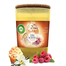 Ly nến thơm tinh dầu Air Wick Vanilla Bakery Treat 185g QT04255 - bánh kem vani, thơm phòng, thư giãn, hỗ trợ khử mùi, không khói