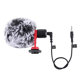 3.5mm Wireless Microphone Mic Condenser for Phone DSLR Camera with Shock Mount
