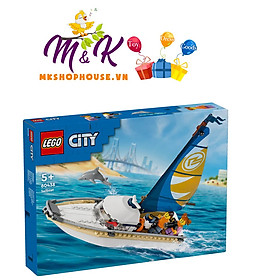 LEGO CITY 60438 Đồ Chơi Lắp Ráp Thuyền Buồm Ngắm Cá Heo (102 chi tiết)