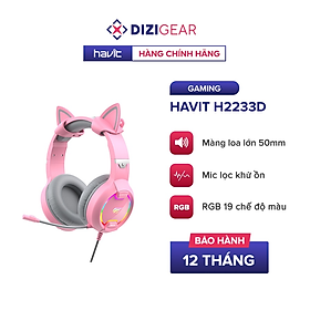 Mua Tai Nghe Mèo HAVIT H2233D  Driver 50mm  Đèn LED RGB  Mic Khử Ồn - Hàng Chính Hãng