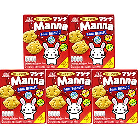 Lốc 5 Hộp bánh quy sữa ăn dặm Morinaga - Manna Milk Biscuit