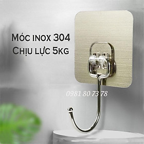 Mua Móc dán tường inox 304 chịu lực 5kg  miếng dán tráng bạc siêu dính  móc dán chịu lực loại tốt (móc inox 1 chân)- STQ