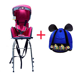 Combo Ghế Ngồi Xe Ga Beesmart - Hồng + Tặng Kèm Nón bảo vệ đầu cho bé