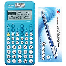 Combo Máy Tính CASIO FX-880BTG - Màu Xanh Biển + Hộp 20 Bút Bi 0.5 mm Treeden