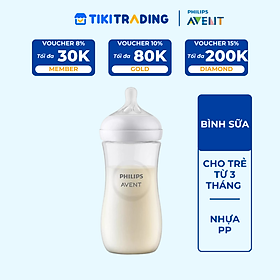 Bình sữa mô phỏng tự nhiên mới hiệu Philips Avent  cho trẻ từ 3 tháng tuổi (330ml-đơn)_SCY906.01