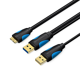 VENTION USB Type A Male to Micro B USB3.0 Cable with Extra Power Supply