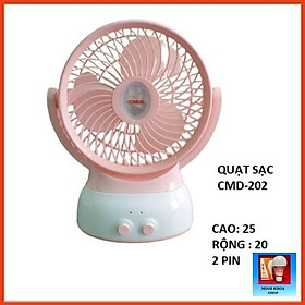 Mua Quạt sạc  tích điện cao cấp 202   quạt 3 chế độ  quạt sài đến 4 tiếng.