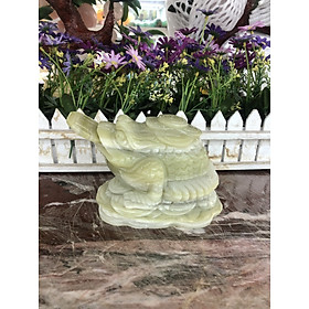 Mua Tượng Cóc Ba Chân  Cóc Ngậm Tiền  Thiềm Thừ phong thủy chiêu tài lộc đá ngọc Onyx - Dài 15 cm
