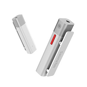SmartMike+ Wireless Microphone Rechargeable BT Mic Hand-free Clip-on Mic for Vloging Video Recording A Pair of White
