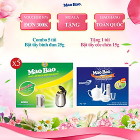 Combo 5 Túi Chất Làm Sạch Bình Đun Nước Mao Bao 25g