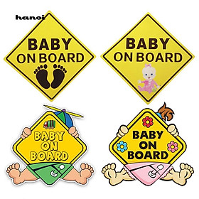 Nhãn dán trang trí xe hơi chữ Baby On Board chuyên dụng