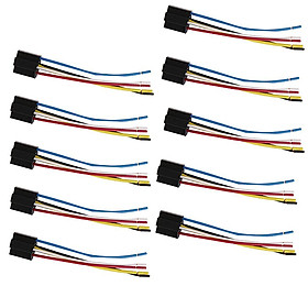 10pcs Car 12V 12 Volt DC 40A AMP Relay Harness Socket 5Pin 5 Wire
