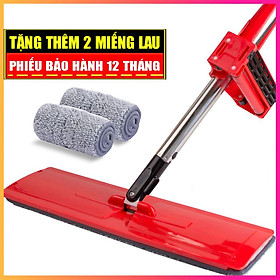 Cây Lau Nhà Kitimop-Red Tự Vắt Thông Minh Xoay 360 Độ - Hàng Chính Hãng Cao Cấp – Tặng Thêm 1 Miếng Lau Sơ Cua