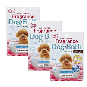 Bộ 3 set muối tắm cho cún dạng viên hương hoa hồng (set 2 viên) - Hàng nội địa Nhật