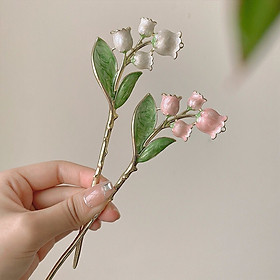 Trâm cài tóc hoa tulip kim loại phong cách thanh lịch - trâm búi tóc hoa tulip