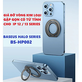 Giá đỡ chiếc nhẫn vòng kim loại gập gọn có nam châm cho iP 12, 13 series Baseus Halo Series BS-HP002 _ Hàng chính hãng
