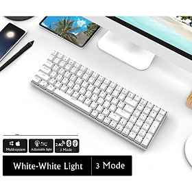 Mua KÈM USB 2.4G - Bàn phím cơ bluetooth không dây mini Royal Kludge RK860 Led đơn sắc 100 Phím kết nối 3 chế độ hiện đại tiện lợi - Hàng chính hãng